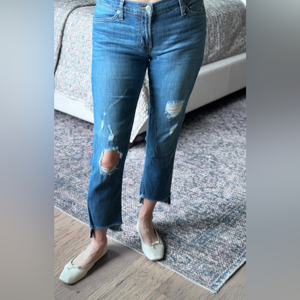 Hudson Muse Distressed High Rise Crop Skinny Jeans